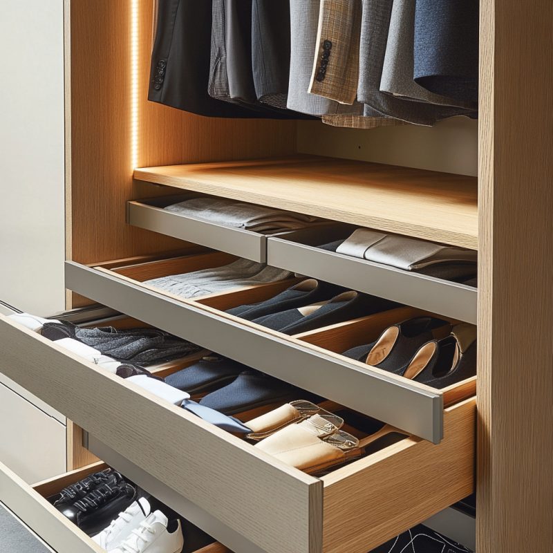 Closet design consultation, showcasing the planning, design, and installation process for tailored storage solutions