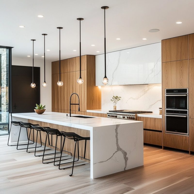 A beautifully remodeled San Diego kitchen showcasing Uhauz's custom cabinets, smart storage solutions, and high-quality design.
