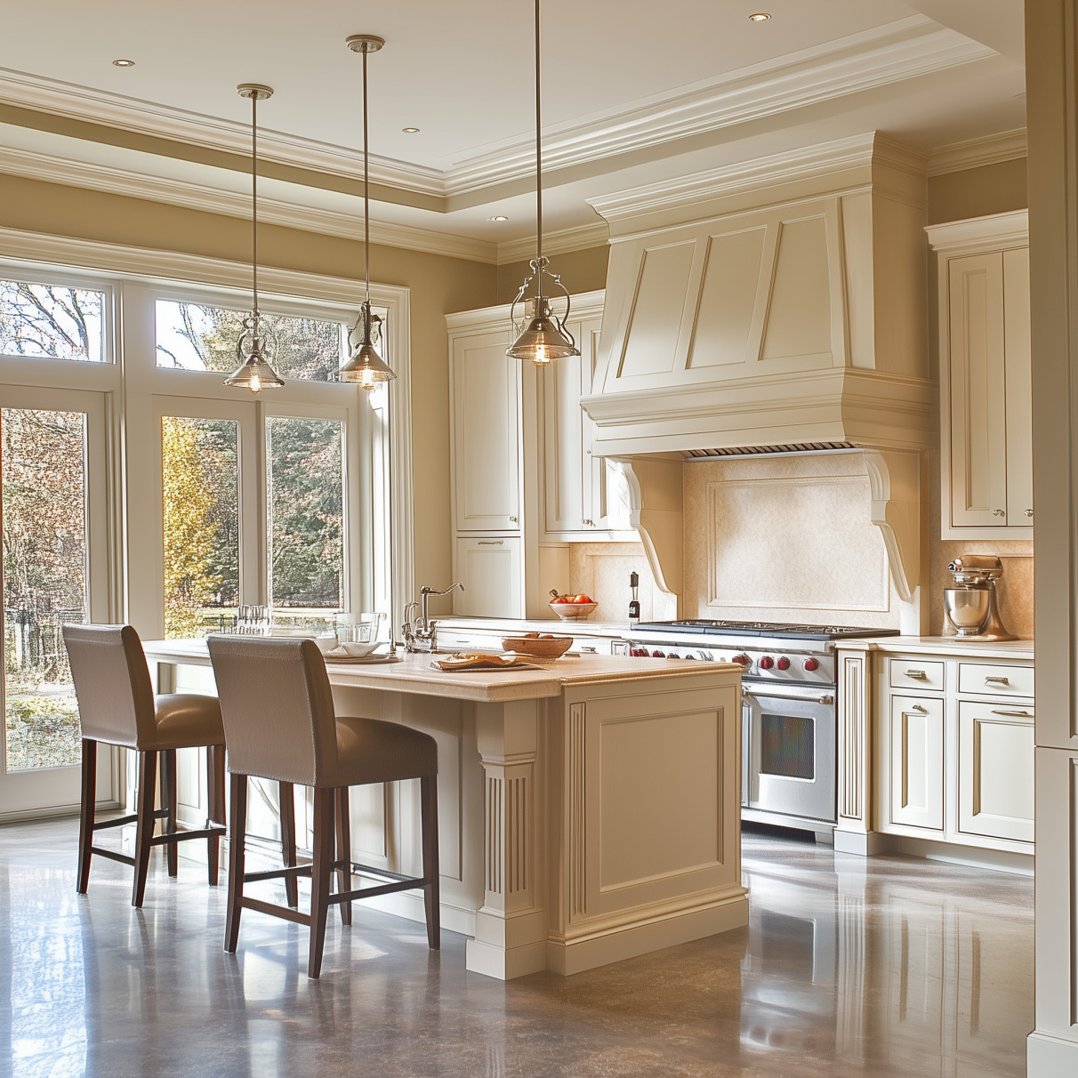 Custom kitchen cabinets providing a unified and functional design.