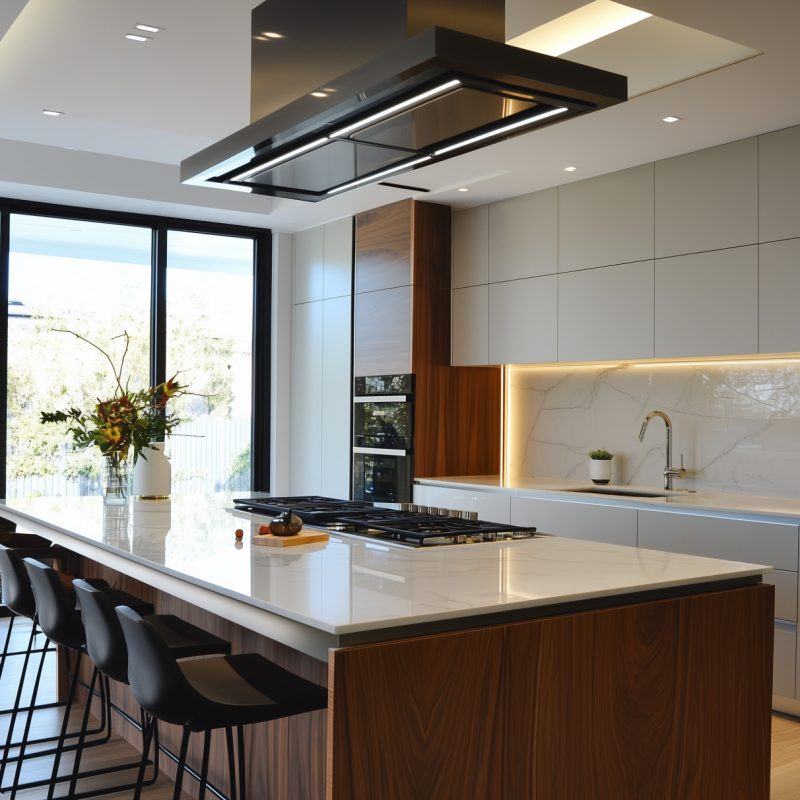 Custom kitchen cabinet layout designed for optimal space utilization.